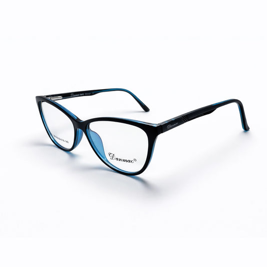 Black and Blue Full Rim Cat Eye Eyeglasses - Danmac