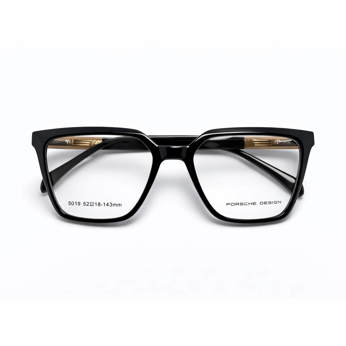 Black and Gold Full Rim Square Eyeglasses - Porsche Design