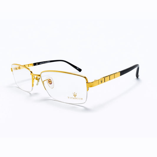 Gold Half Rim Rectangular Eyeglasses - Cartier (Italian)