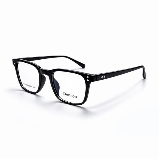 Denson TR1025 Rectangular Eyeglasses – Glossy Black