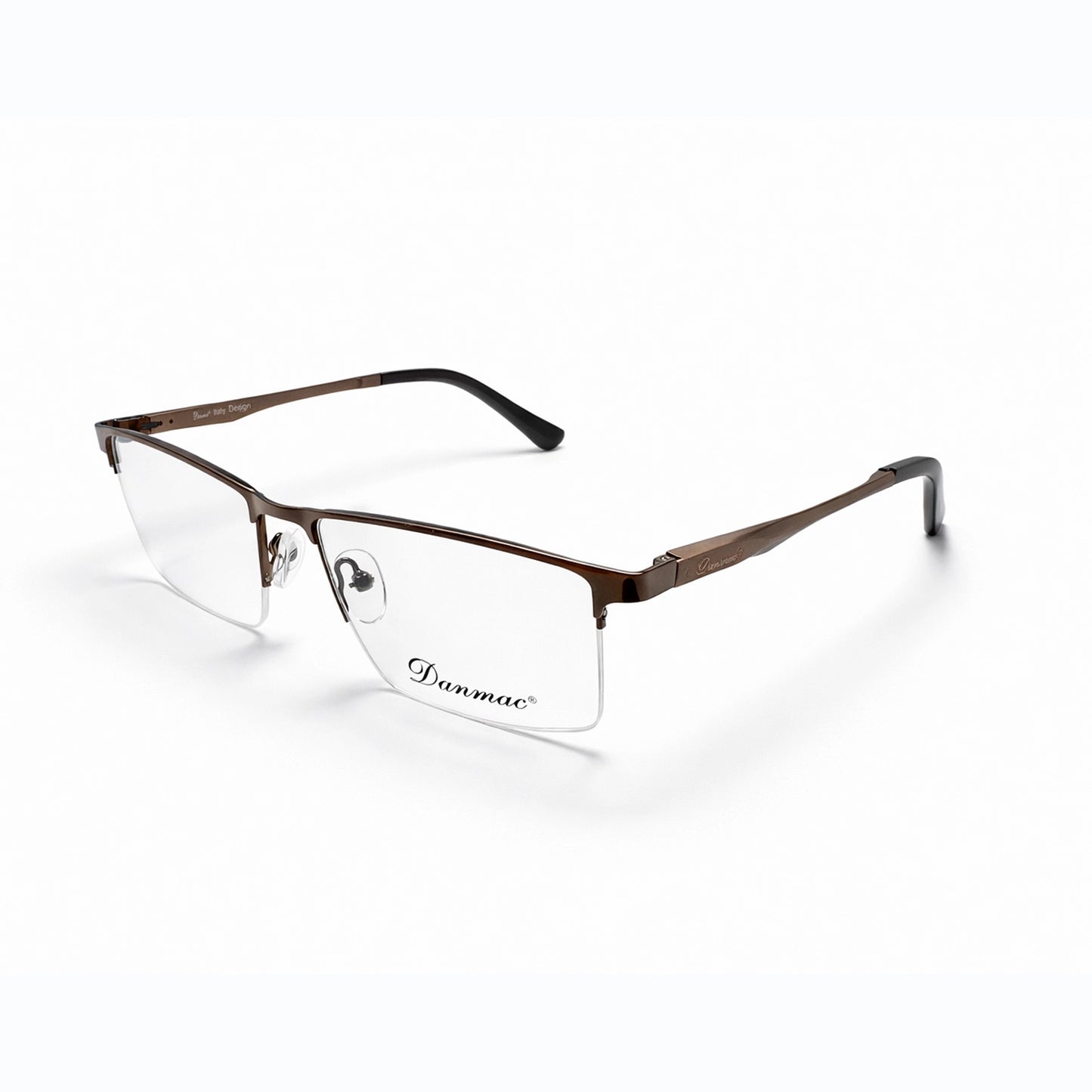 Brown Half Rim Rectangular Eyeglasses - Danmac