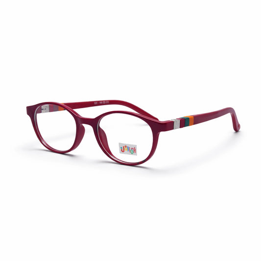 Red Multi-Tone Temple Oval Kids' Eyeglasses