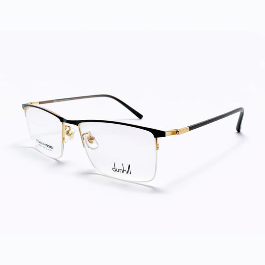 Black and Gold Half Rim Rectangular Eyeglasses - Dunhill