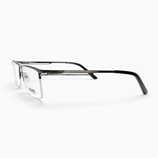 Hugo Boss 1503 Rectangular Eyeglasses – Metallic Black & Brown