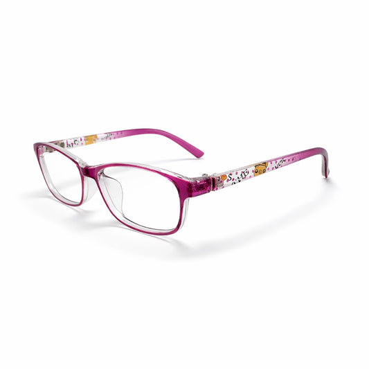 Purple Crystal Patterned Kids' Oval Eyeglasses