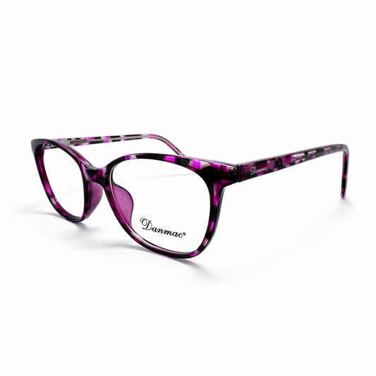 Purple Patterned Full Rim Cat Eye Eyeglasses - Danmac