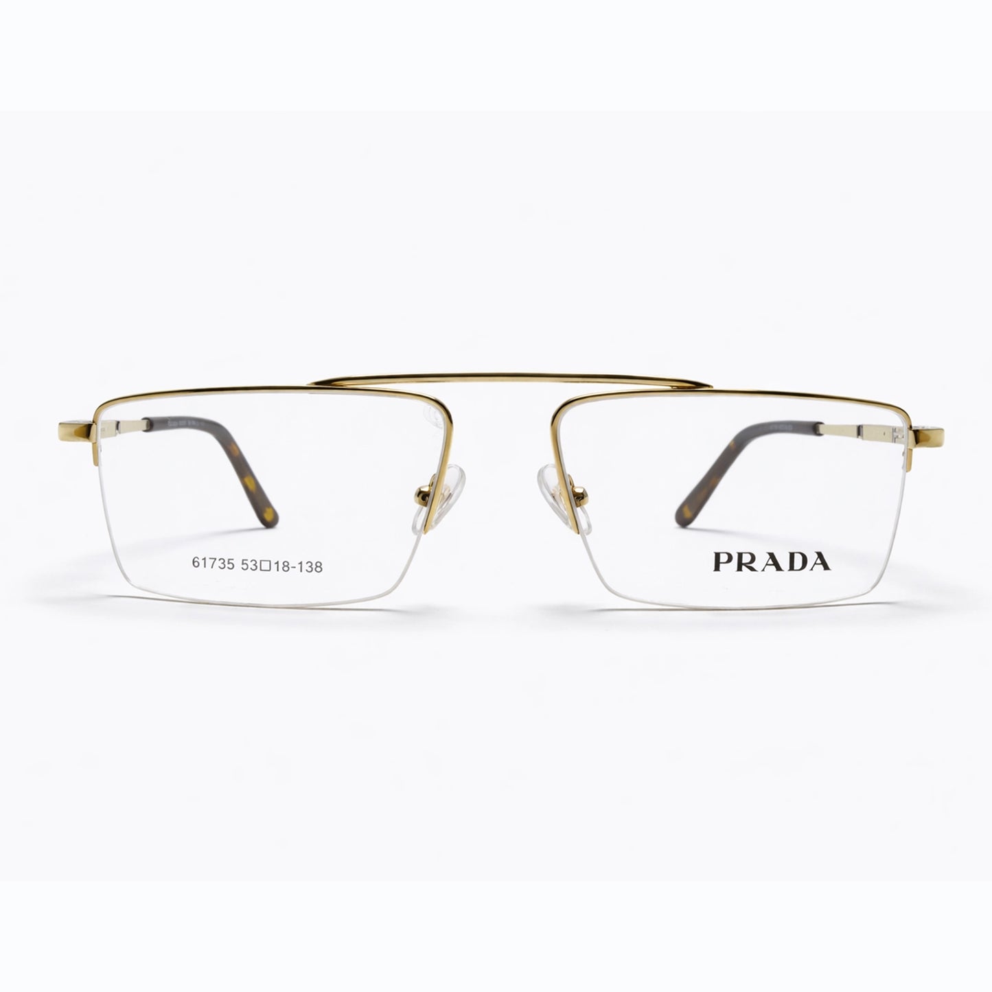 Prada 61753 Rectangular Eyeglasses – Gold & Tortoiseshell