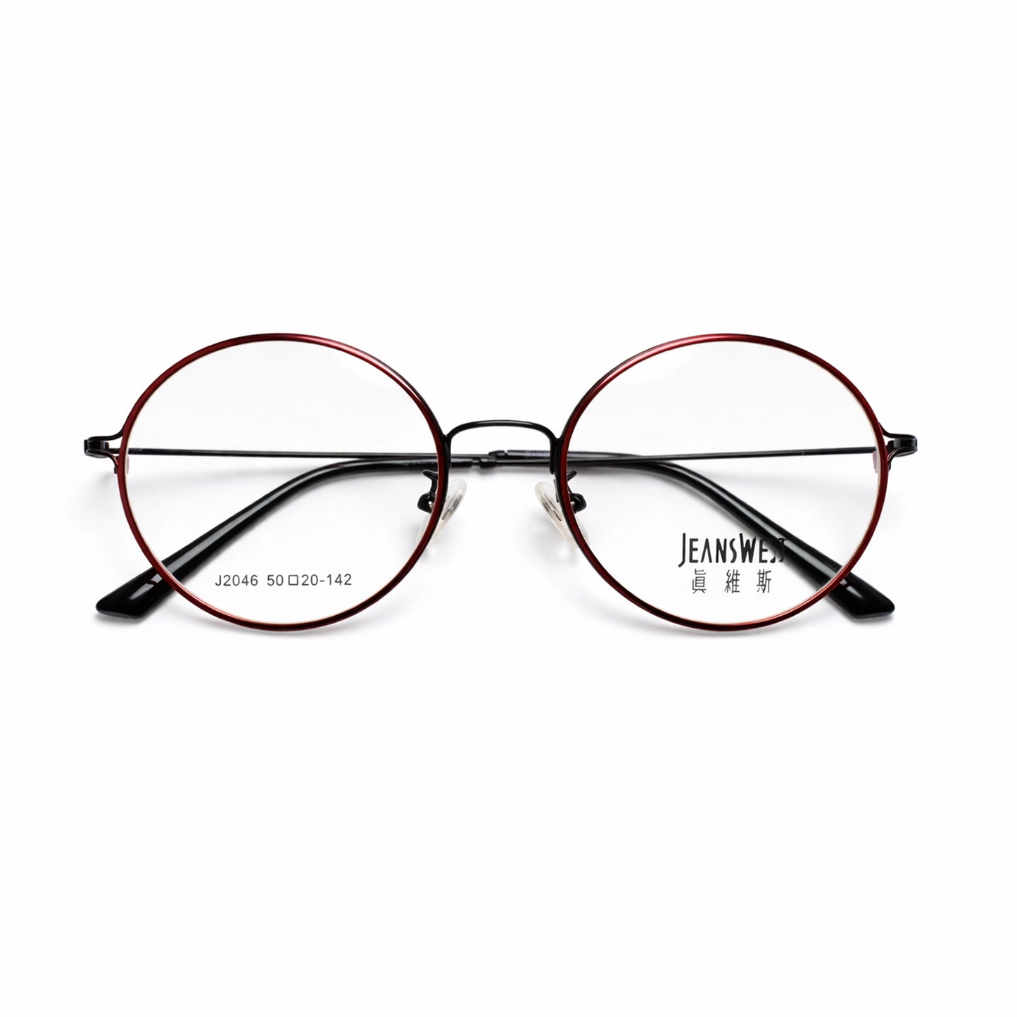 Crimson Red Round Eyeglasses - Jeanswest