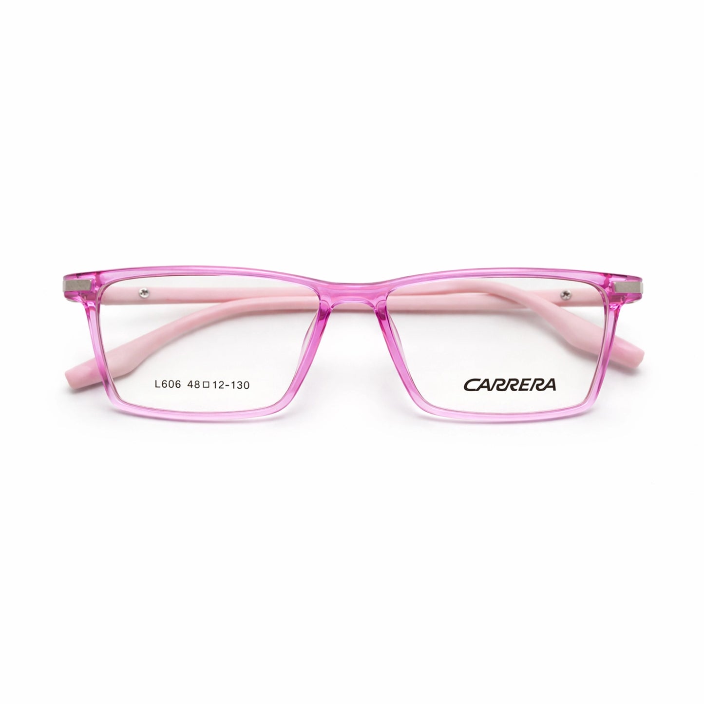 Transparent Pink Rectangular Eyeglasses - CARRERA