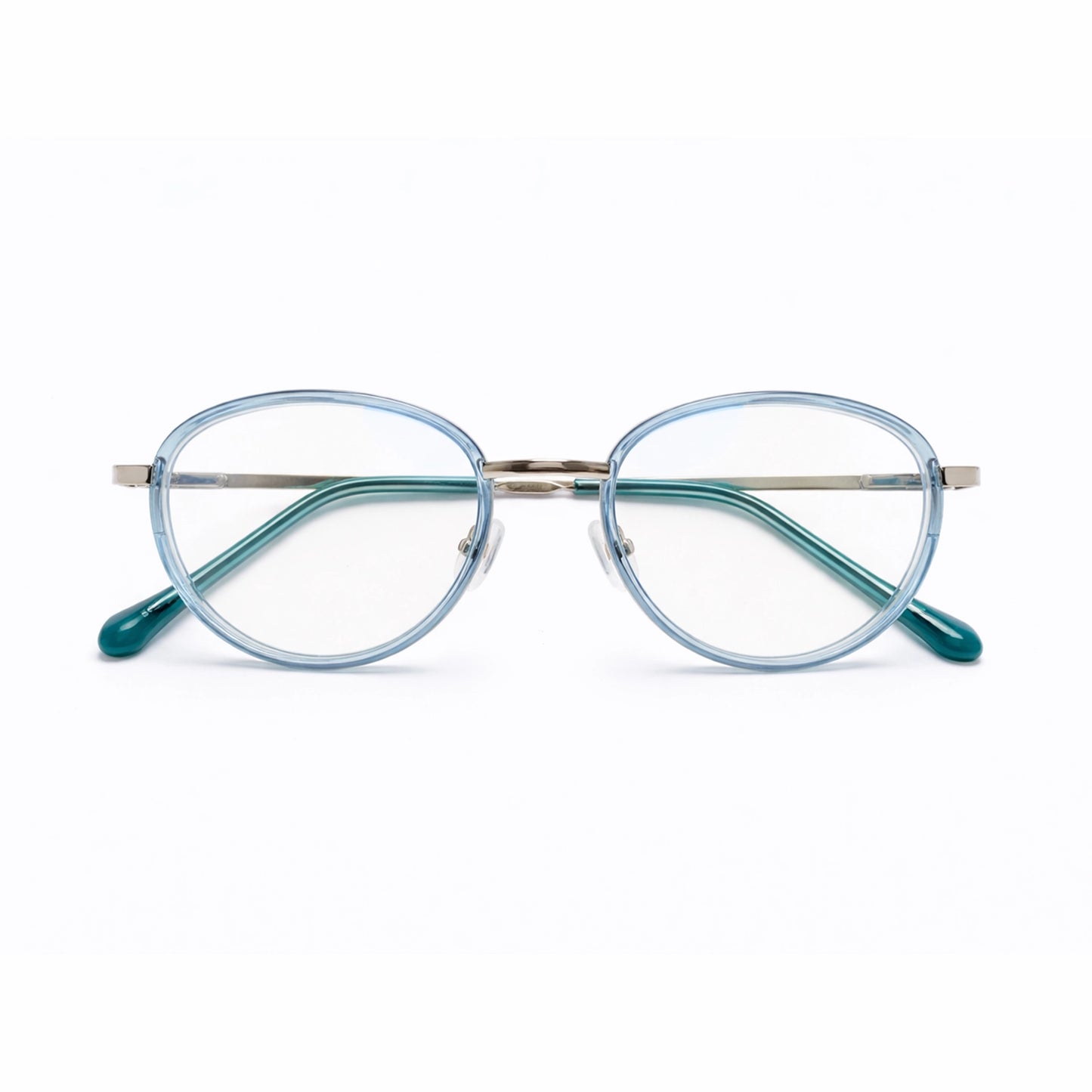Crystal Blue Oval Round Eyeglasses - COMELY