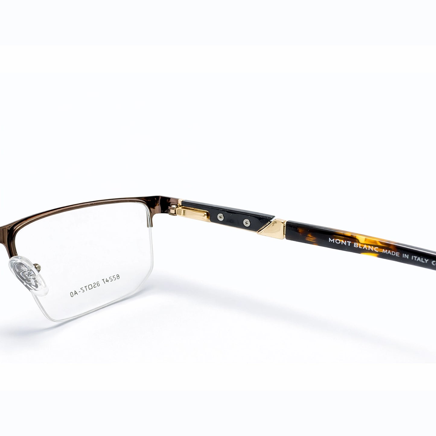 Brown Tortoise Half Rim Rectangular Eyeglasses - Montblanc