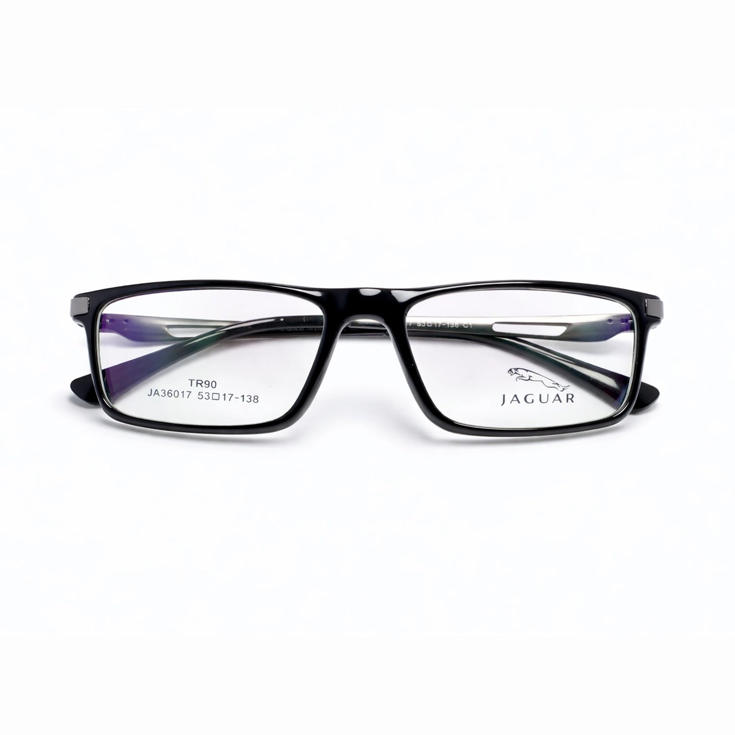 Jaguar TR 90 Rectangle Eyeglasses – Glossy Black