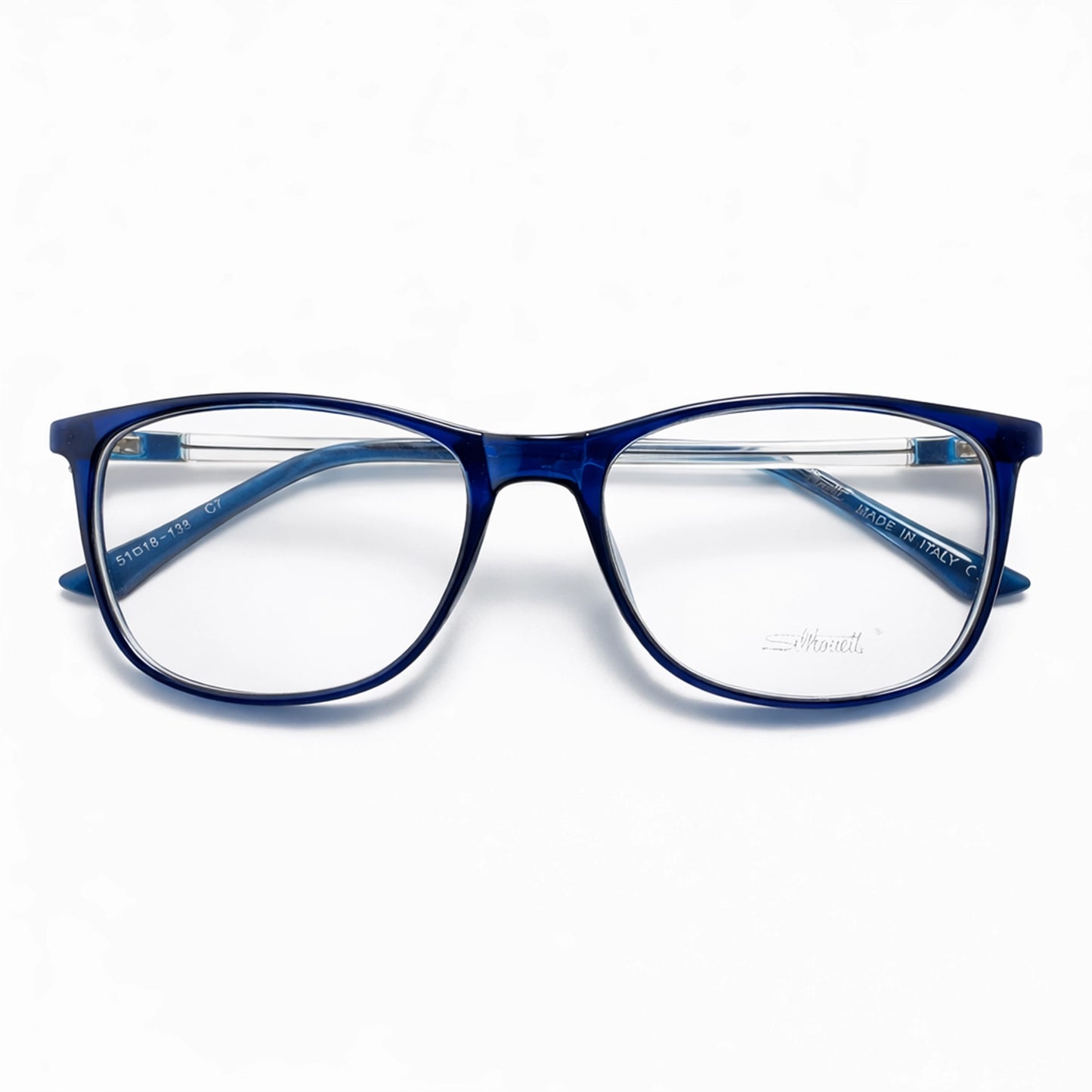 Silhouette C7 – Navy Blue Square Eyeglasses
