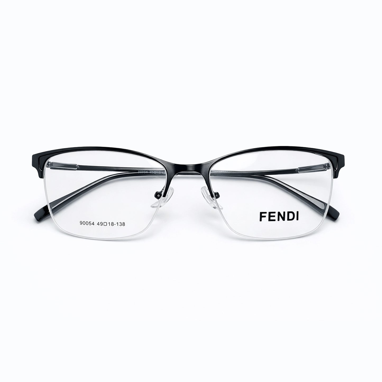 Black Half Rim Rectangular Eyeglasses - Fendi