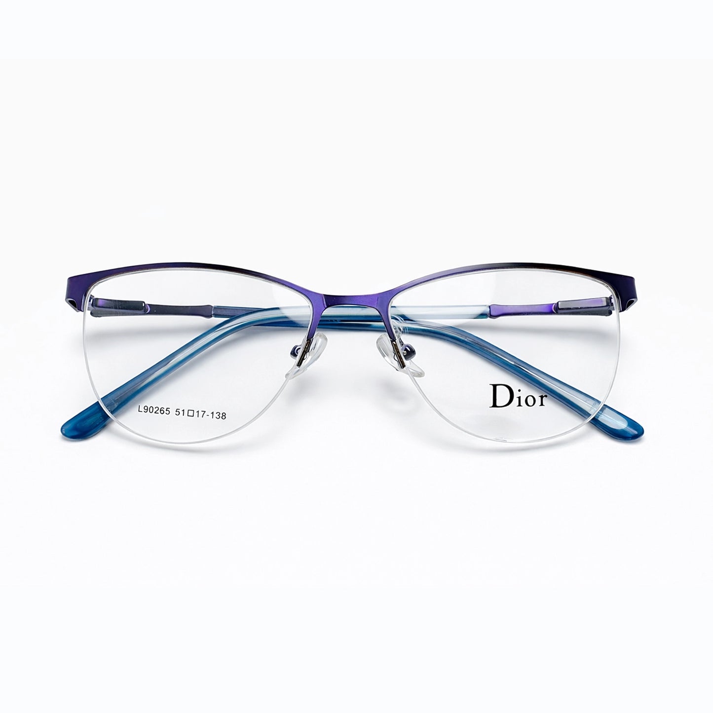 Purple and Blue Half Rim Rectangular Eyeglasses - Dior