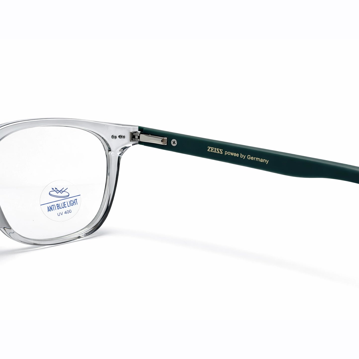 Transparent Full Rim Square Eyeglasses - Zeiss