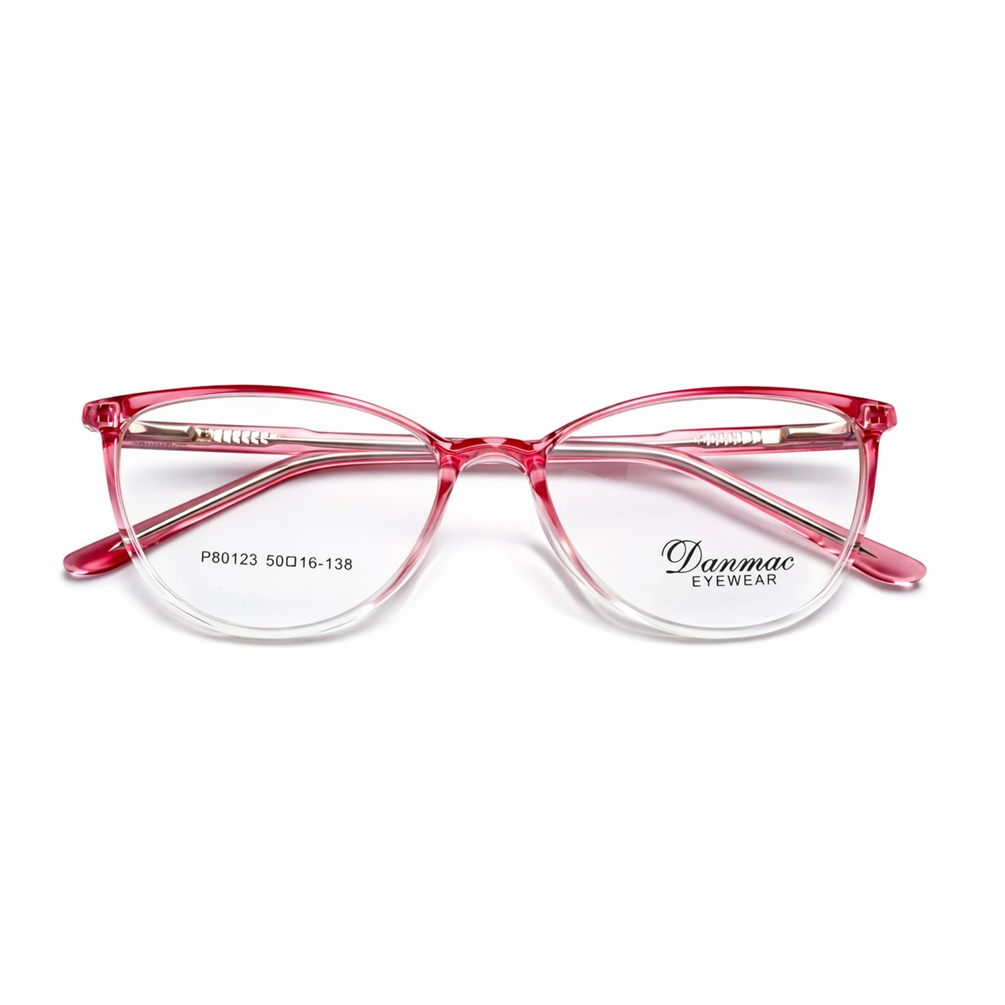 Pink Transparent Full Rim Cat Eye Eyeglasses - Danmac