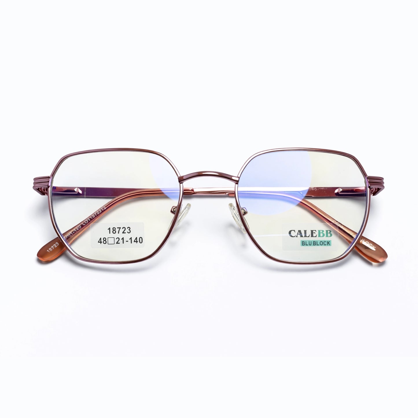 Rose Gold Full Rim Geometric Eyeglasses - Calebb