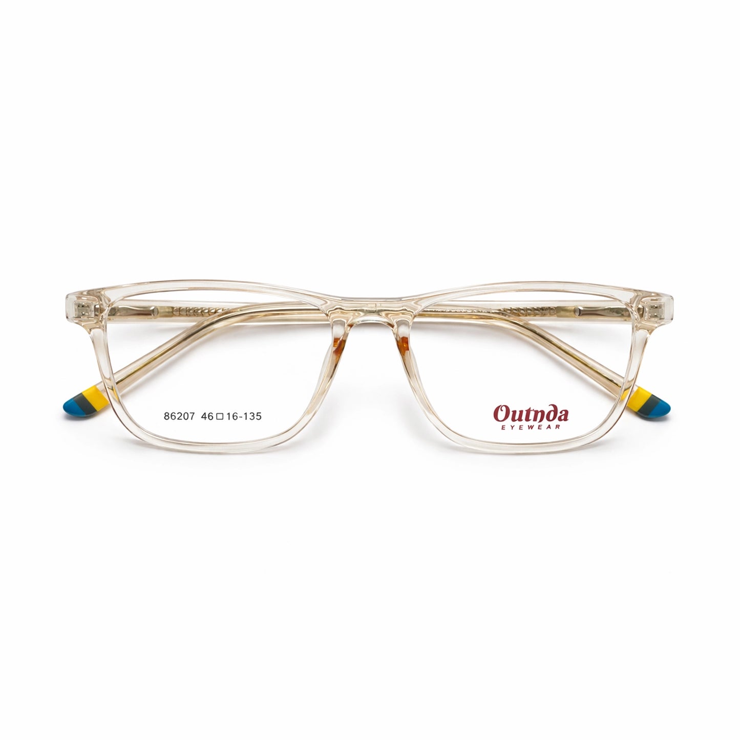 Clear Peach Rectangular Eyeglasses - OUTNDA