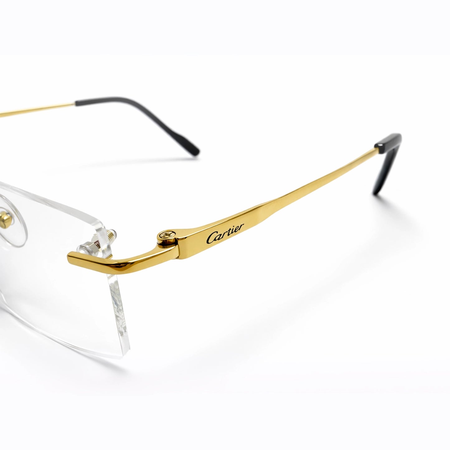 Gold Rimless Rectangular Eyeglasses - Cartier
