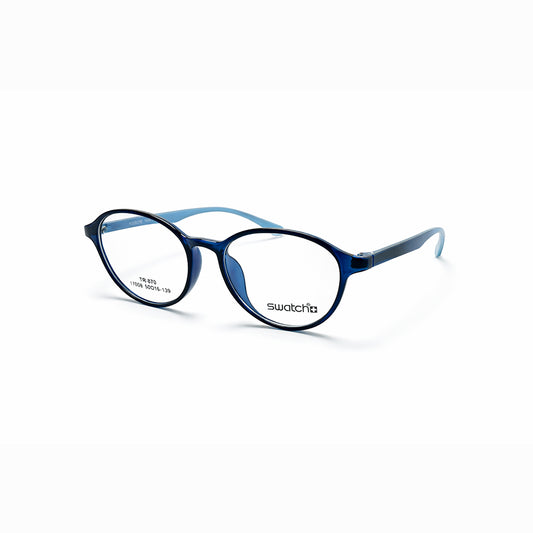 Blue Full Rim Round Eyeglasses - Swatch