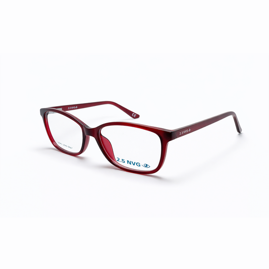 Burgundy Full Rim Oval Eyeglasses - 2.5 NVG