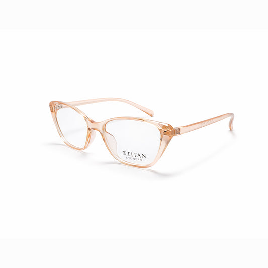 Peach Transparent Full Rim Cat Eye Eyeglasses - Titan