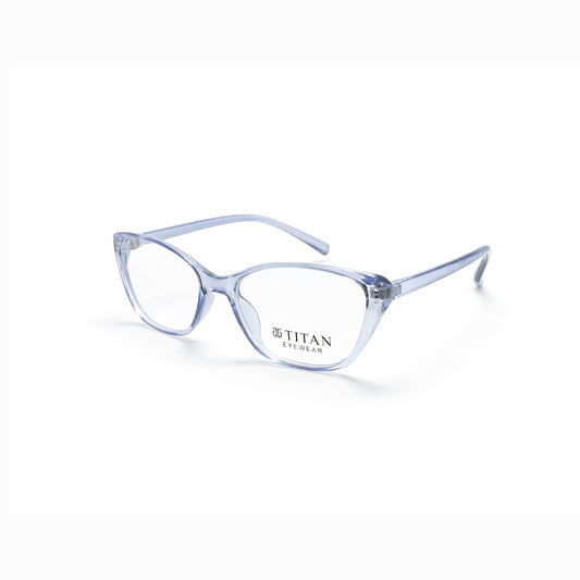 Sky Blue Transparent Full Rim Cat Eye Eyeglasses - Titan
