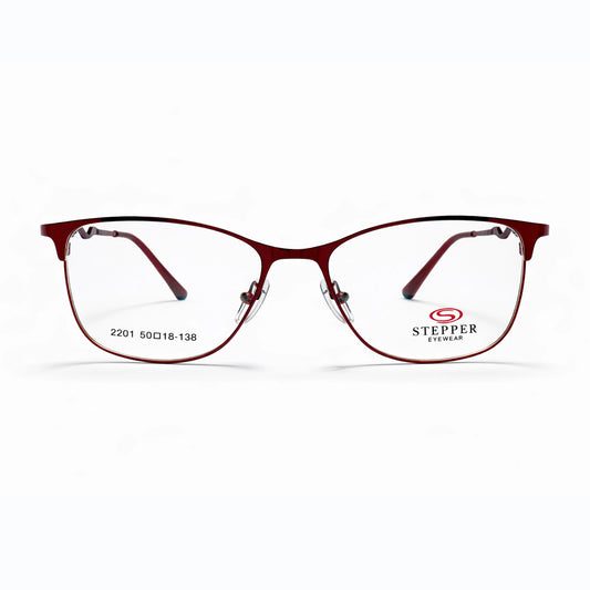 Maroon Full Rim Rectangular Eyeglasses - Stepper