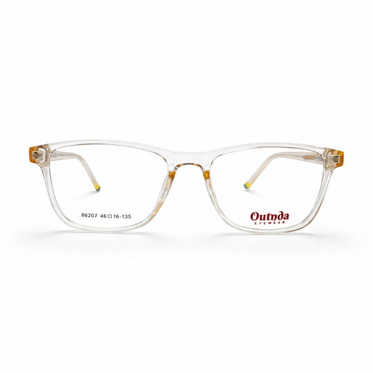 Clear Peach Rectangular Eyeglasses - OUTNDA