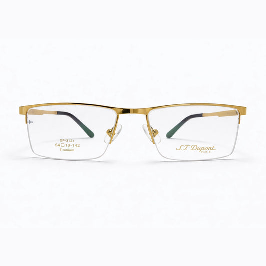 Gold Half Rim Rectangular Eyeglasses - S.T. Dupont Paris