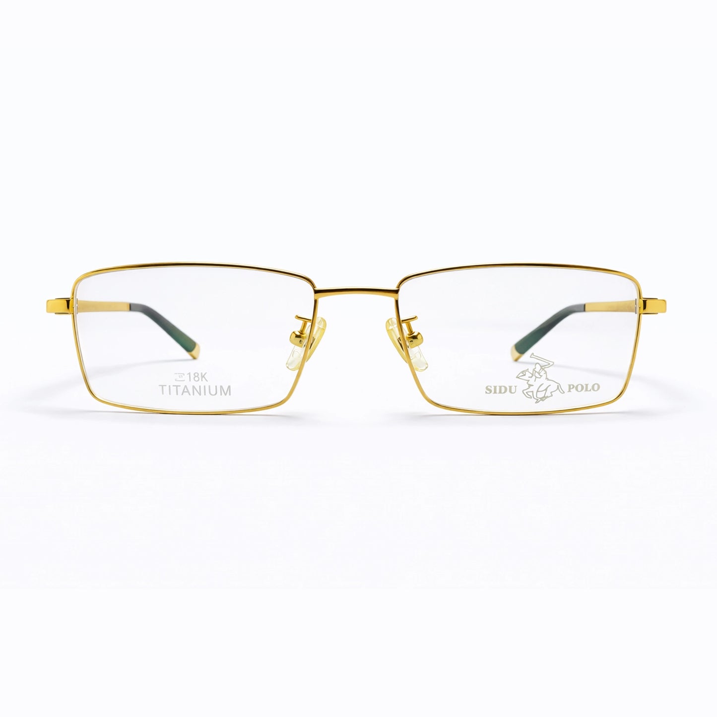 Gold Full Rim Rectangular Eyeglasses - SIDU POLO