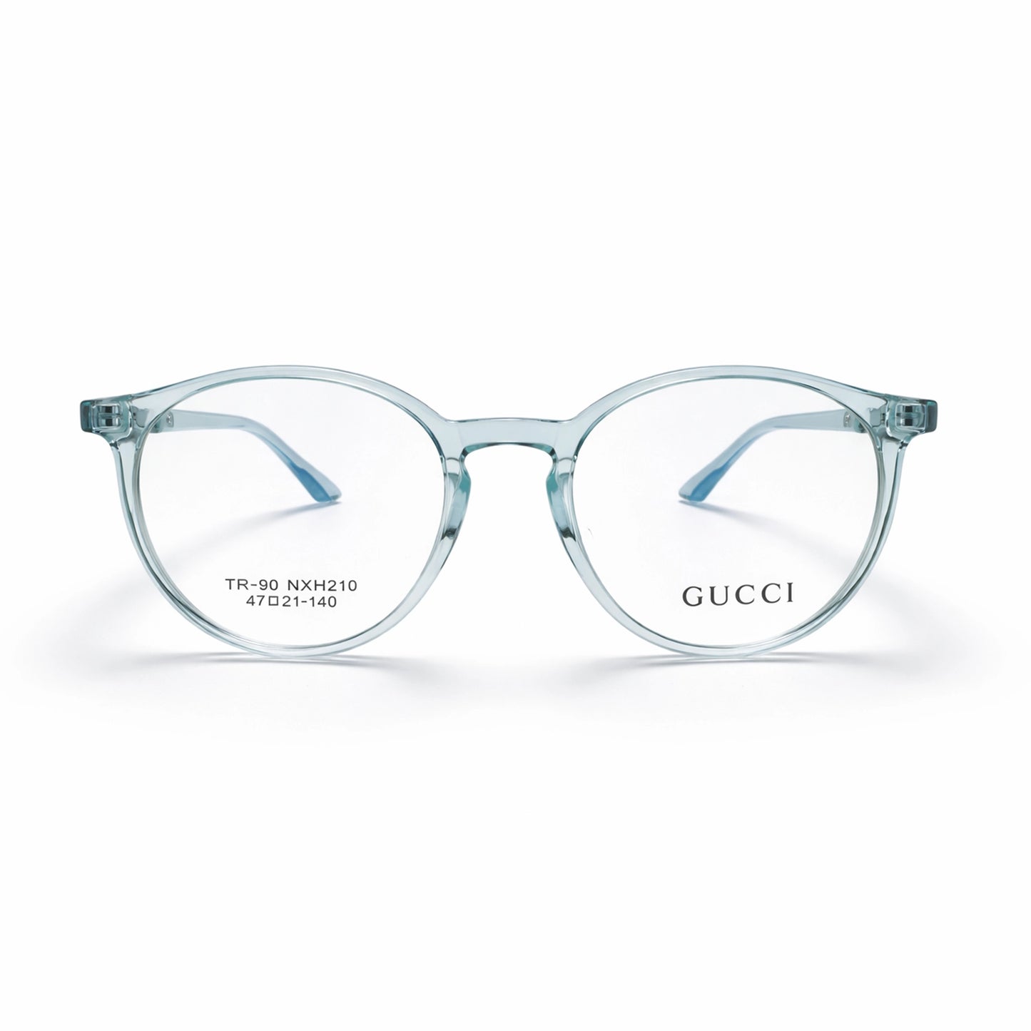 Sky Blue Transparent Full Rim Round Eyeglasses - Gucci