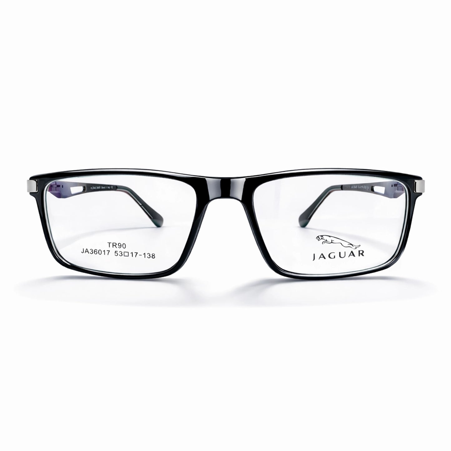 Jaguar TR 90 Rectangle Eyeglasses – Glossy Black