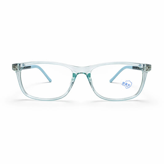 Clear Blue Rectangular Eyeglasses