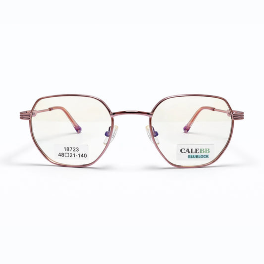 Rose Gold Full Rim Geometric Eyeglasses - Calebb
