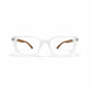 Crystal Clear Square Eyeglasses with Wooden Temples - Moscot