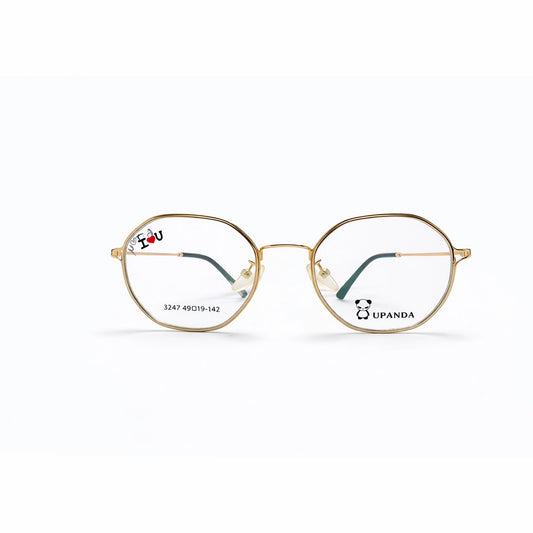 Upanda 3247 – Gold Metal Geometric Round Eyeglasses