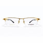 Gold Half Rim Rectangular Eyeglasses - Charmant Z
