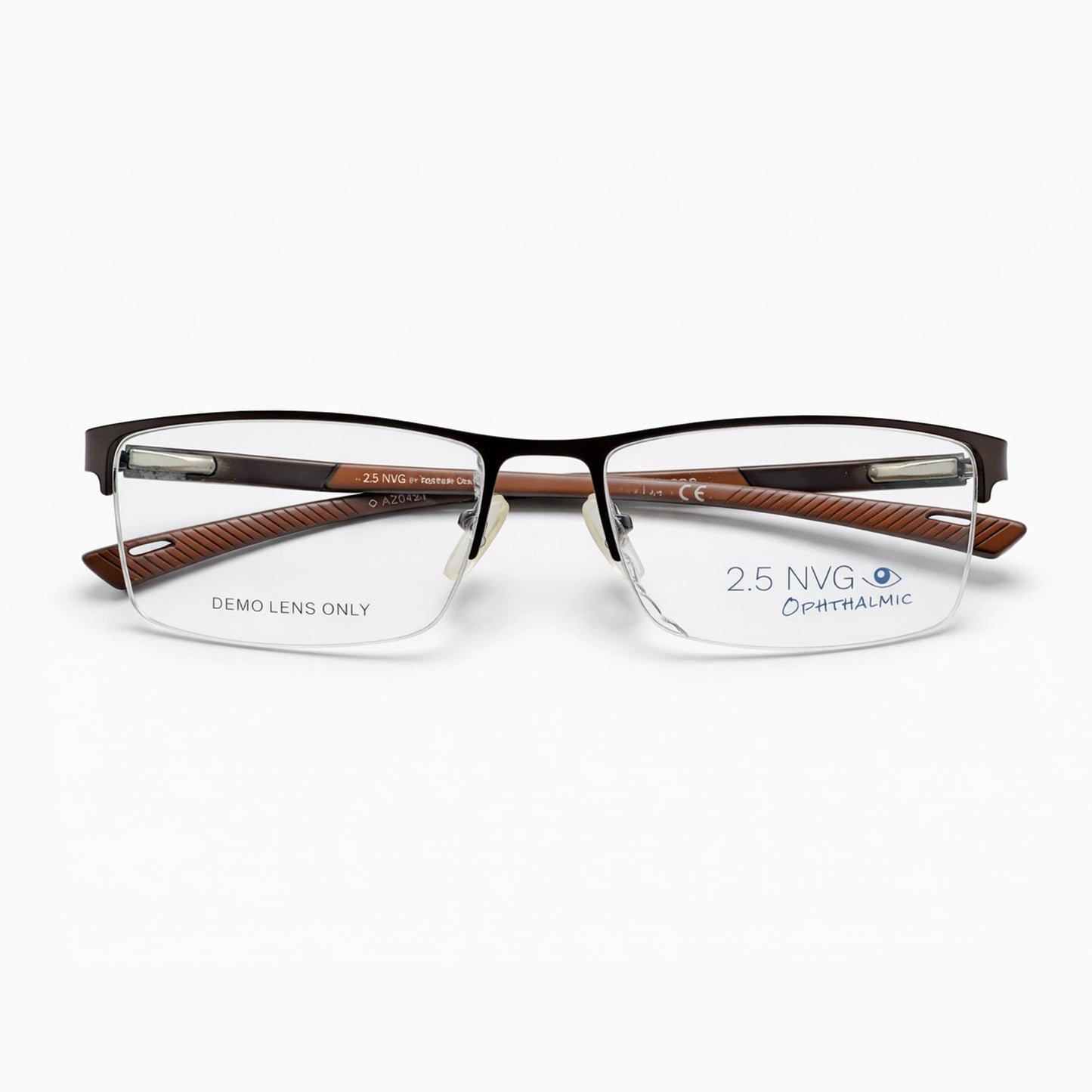 Azov 2.5 NVG Rectangular Eyeglasses – Dark Metal & Brown