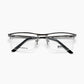 Hugo Boss 1503 Rectangular Eyeglasses – Metallic Black & Brown