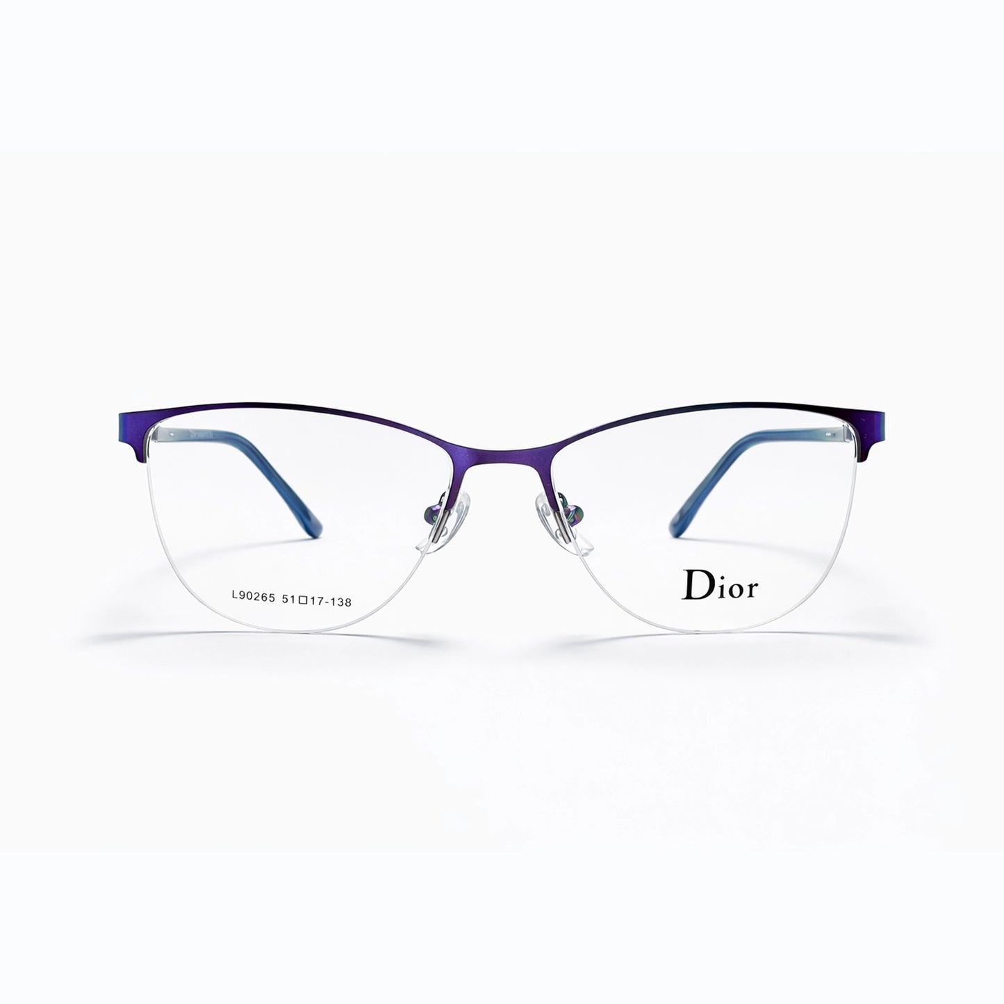 Purple and Blue Half Rim Rectangular Eyeglasses - Dior