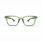 Crystal Clear Square Eyeglasses with Wooden Temples - Moscot
