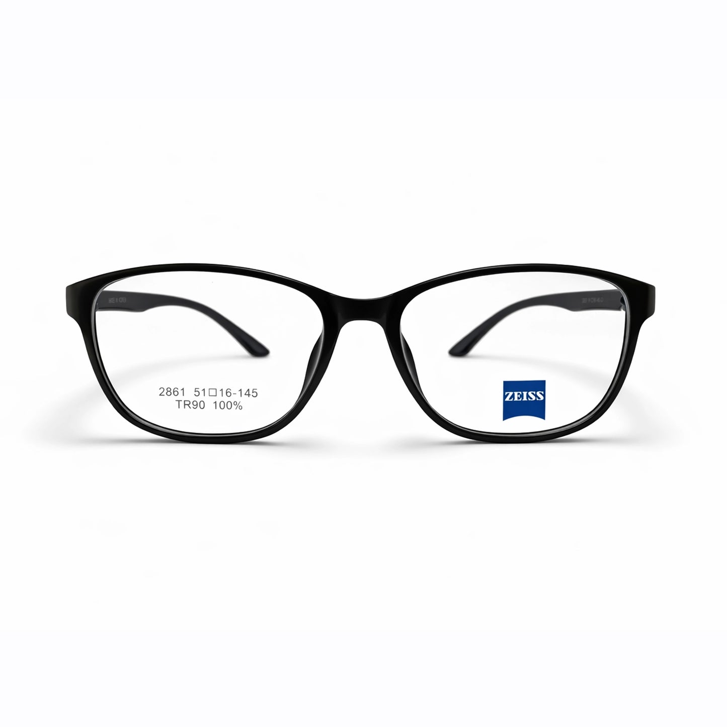 Black Full Rim Round Eyeglasses - Zeiss