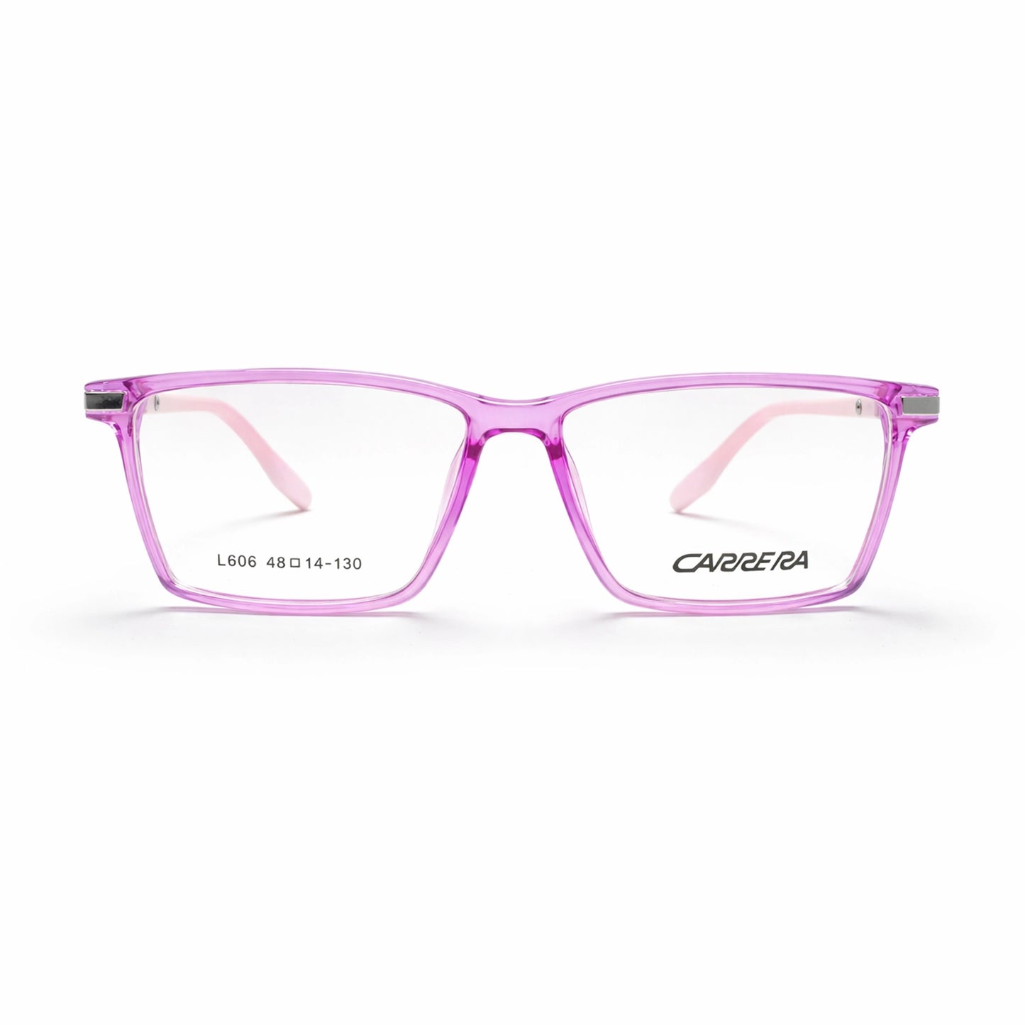 Transparent Pink Rectangular Eyeglasses - CARRERA
