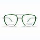 Green and Gunmetal Full Rim Aviator Eyeglasses - Stractab Eyewear