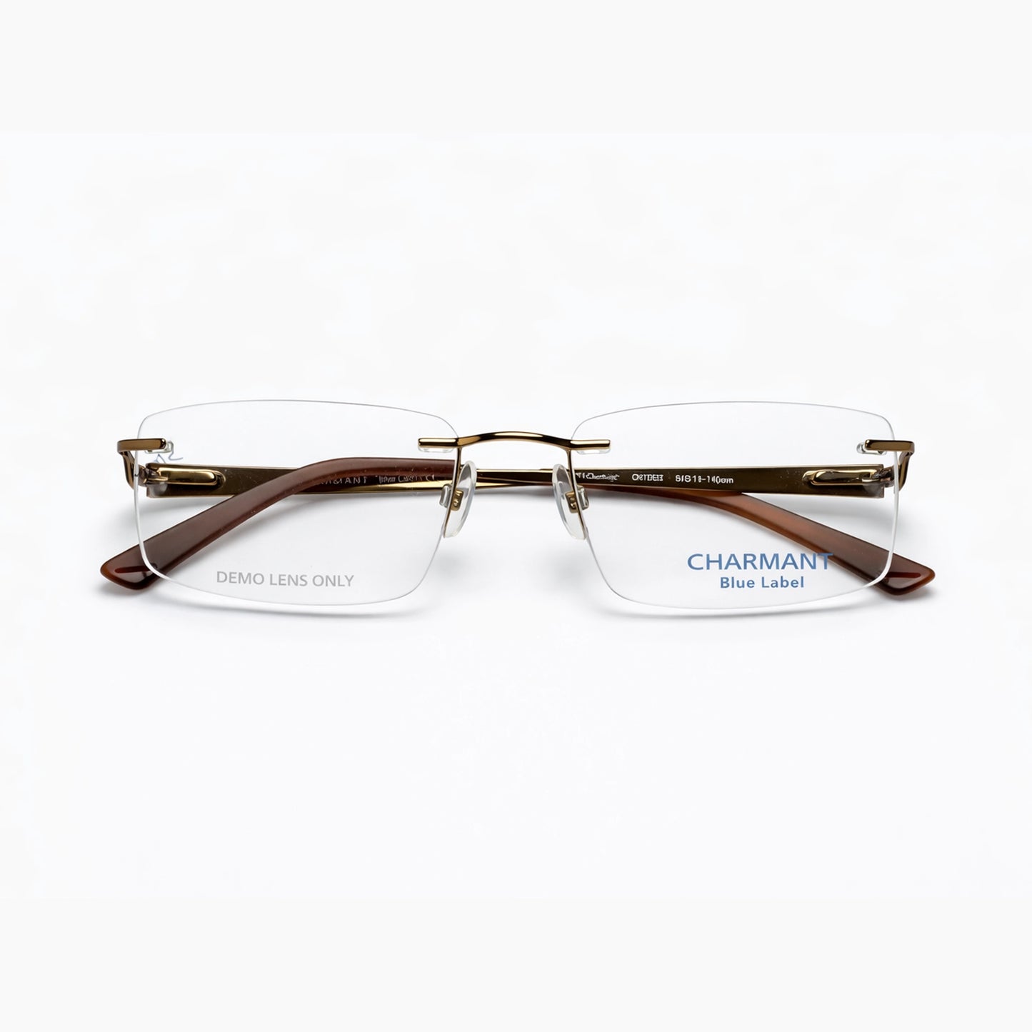Charmant CHTDE61 Rectangular Eyeglasses – Gold & Brown