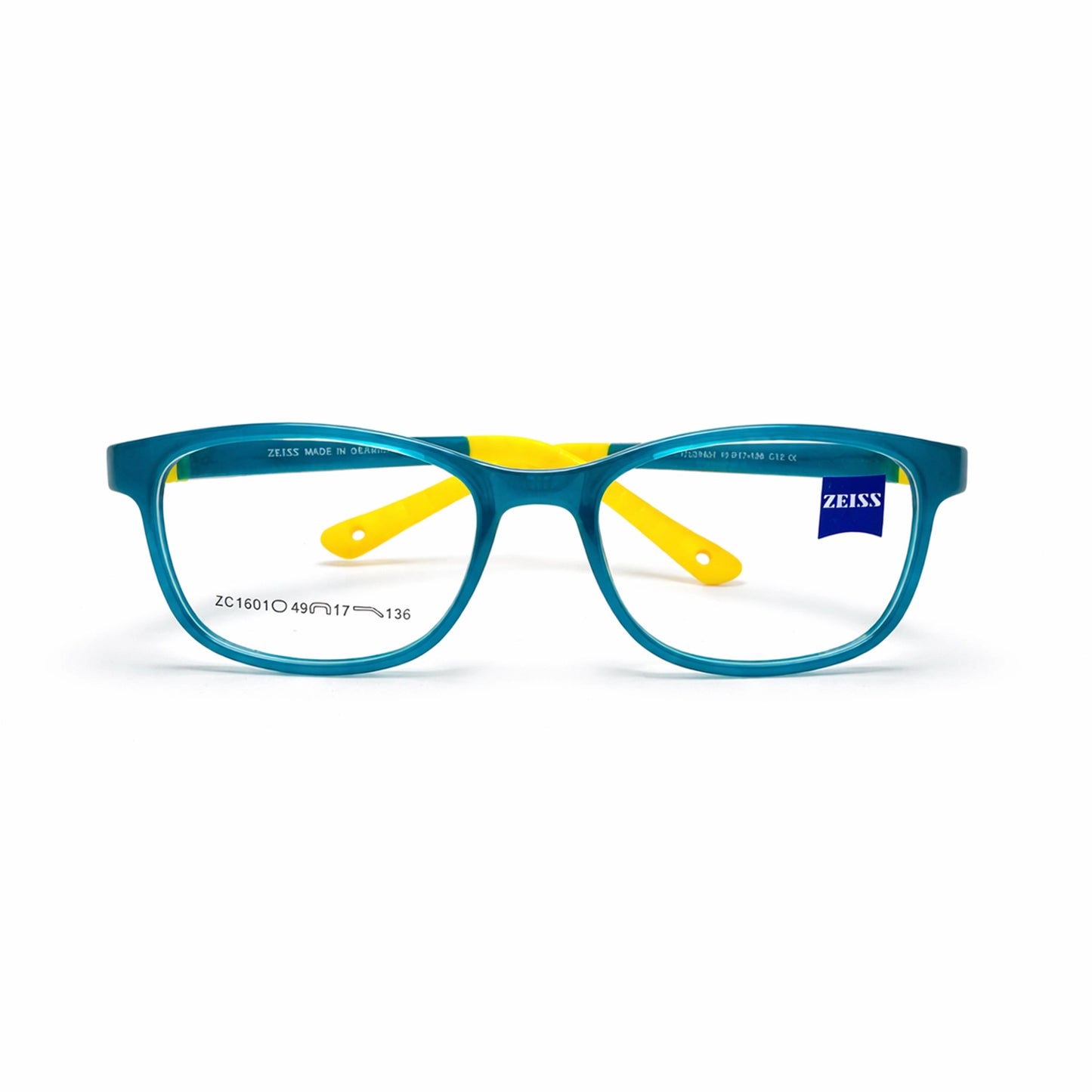 ZEISS Kids ZC1601 Teal & Yellow Oval Eyeglasses