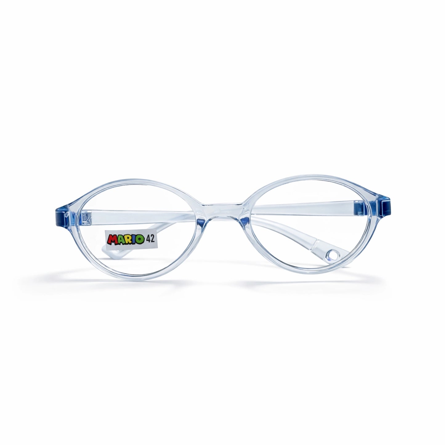 Clear Blue Oval Eyeglasses - MARIO 42