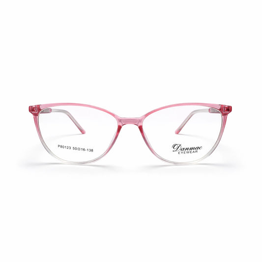 Pink Transparent Full Rim Cat Eye Eyeglasses - Danmac